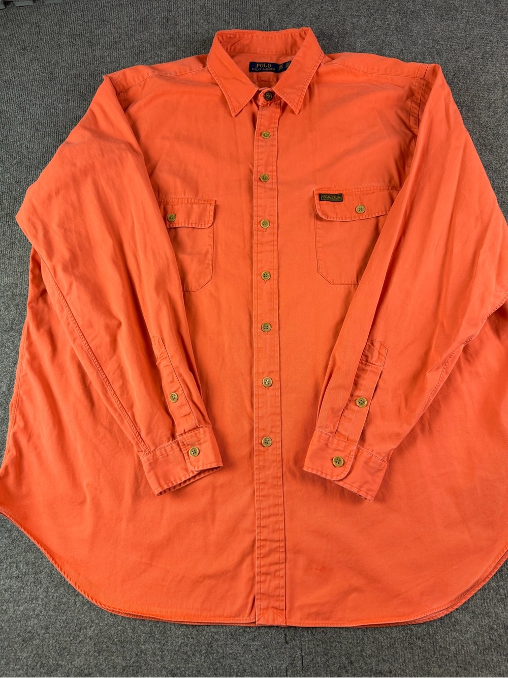 Polo Ralph Lauren Mens 100% Cotton L/S Utility Pockets Shirt Size 2XLT Orange - Picture 2 of 13